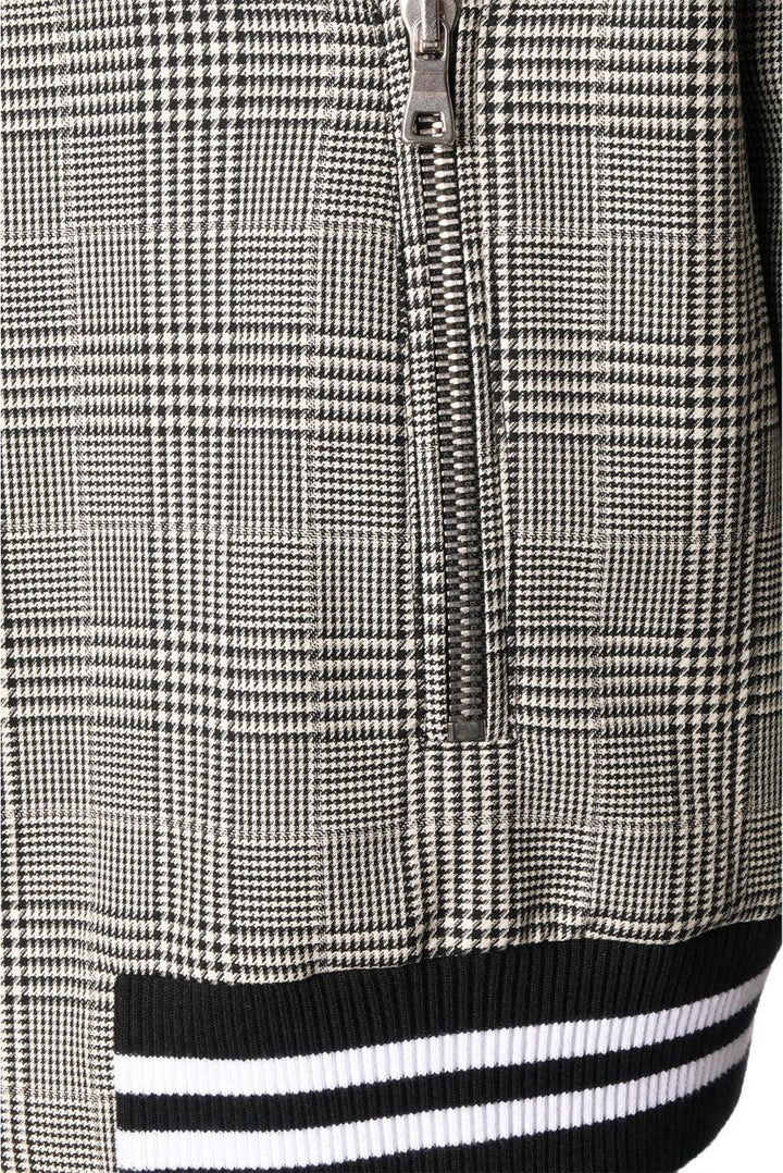 Balmain Size 52 Men's Prince of Wales Logo Bomber Jacket