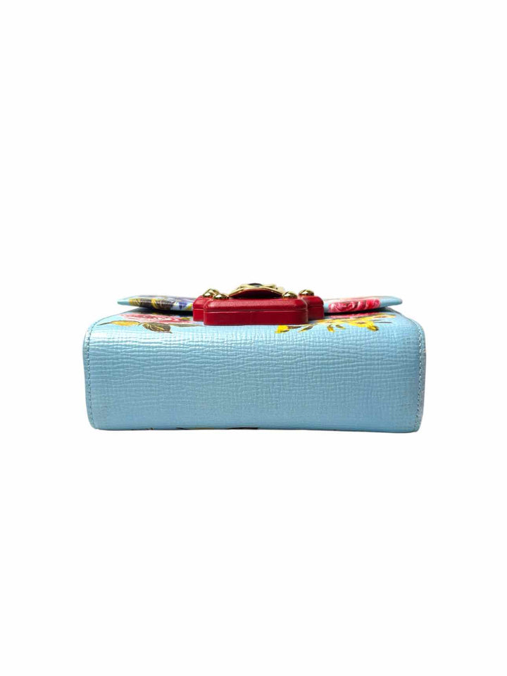 Dolce & Gabbana Lucia Floral Leather Shoulder Bag Purse