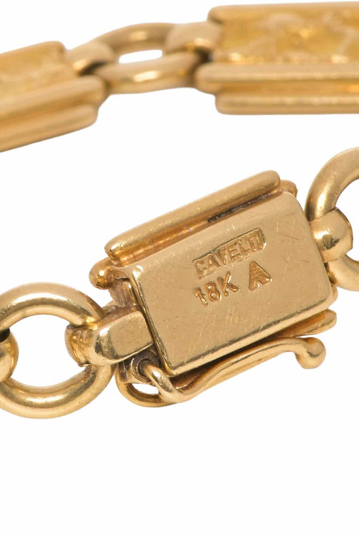 18K Yellow Gold 9 Rectangular Link Bracelet