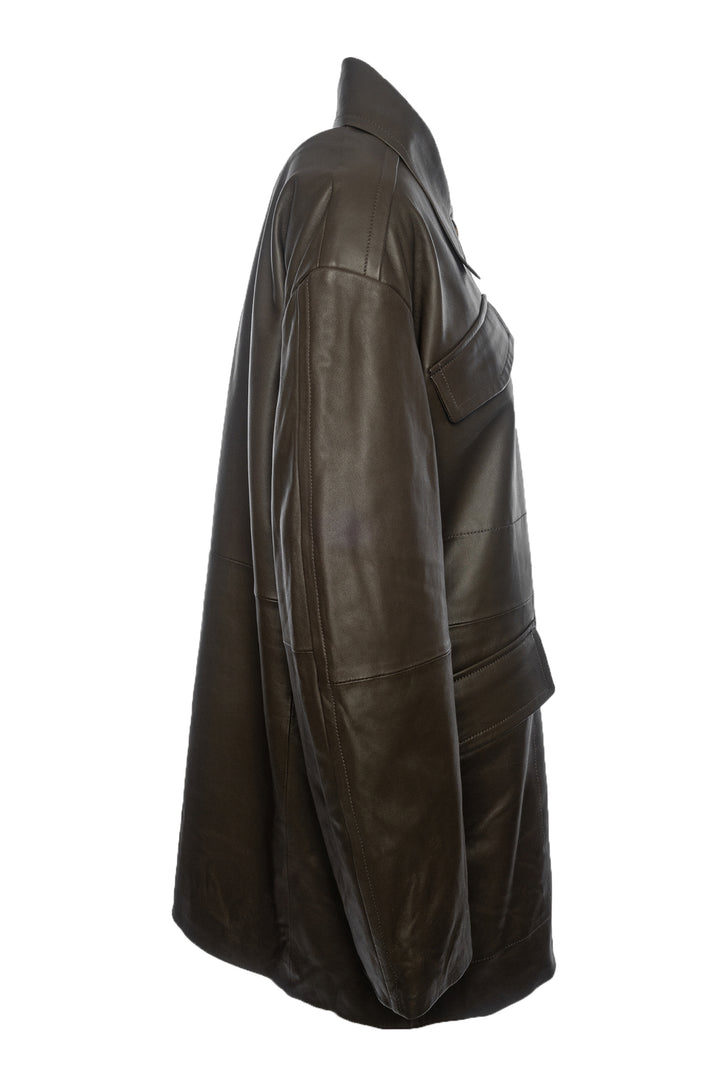 Vince Size M Longline Leather Jacket