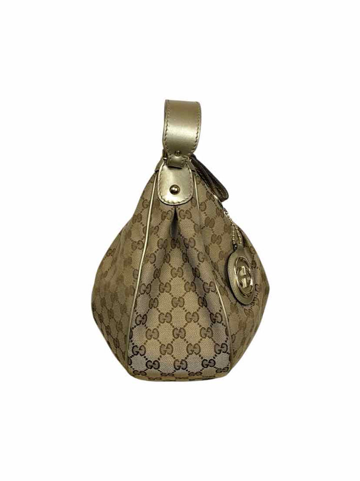 Gucci GG Canvas and Leather Medium Sukey Hobo Bag