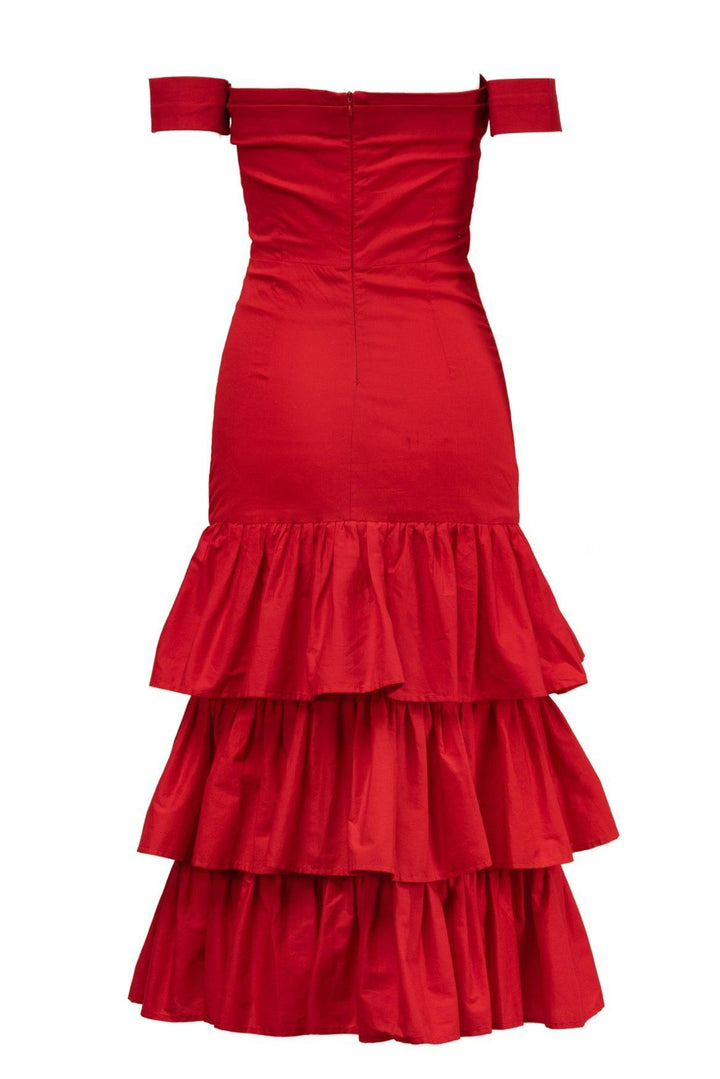 Azulu Size 4 Cutout Tiered Maxi Dress