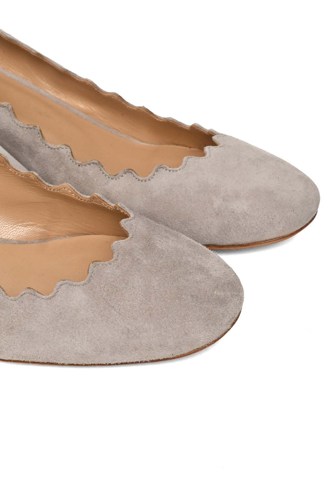 Chloe Size 35.5 Suede Scalloped Lauren Mid Heel Pumps