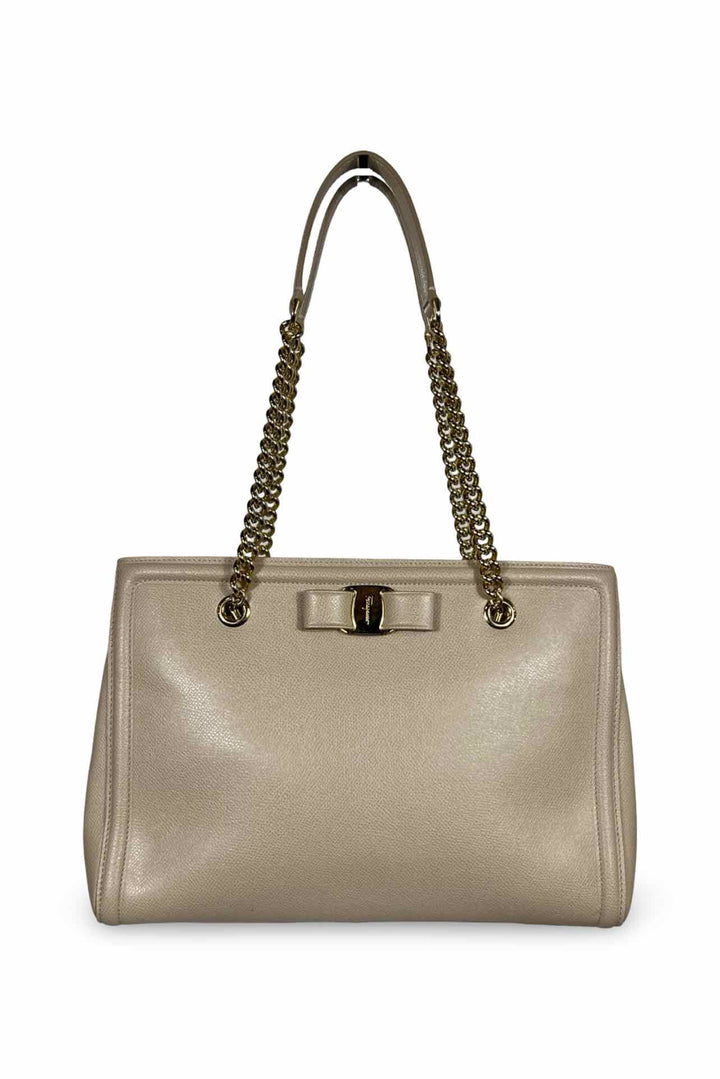 Salvatore Ferragamo Vara Small Bow Leather Tote