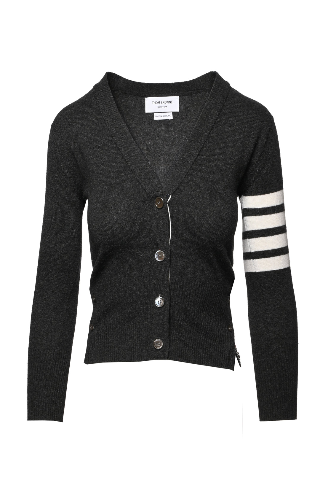 Thom Browne Size 38 4-Bar V-Neck Cashmere Cardigan