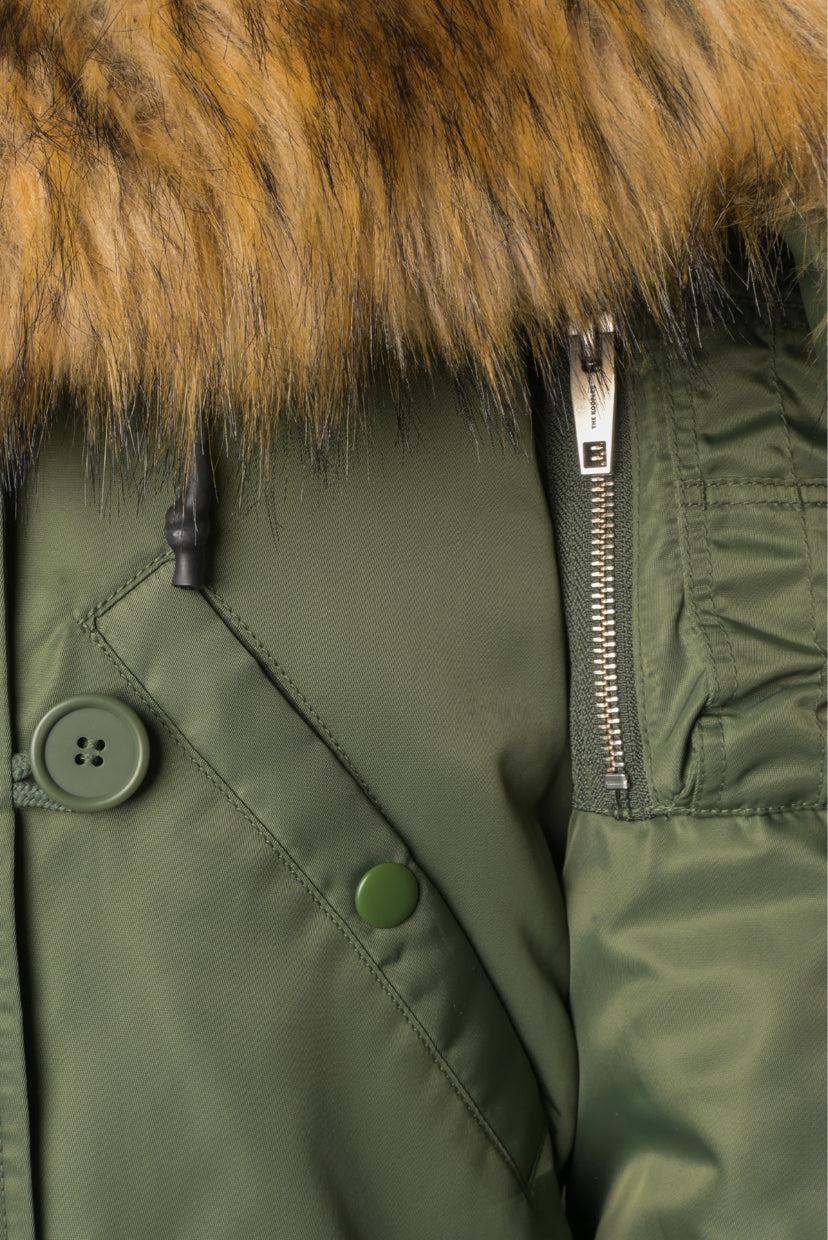 The Kooples Size 2 Multi-colour Faux Fur Hood Bomber Jacket