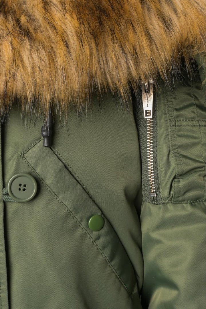 The Kooples Size 2 Multi-colour Faux Fur Hood Bomber Jacket