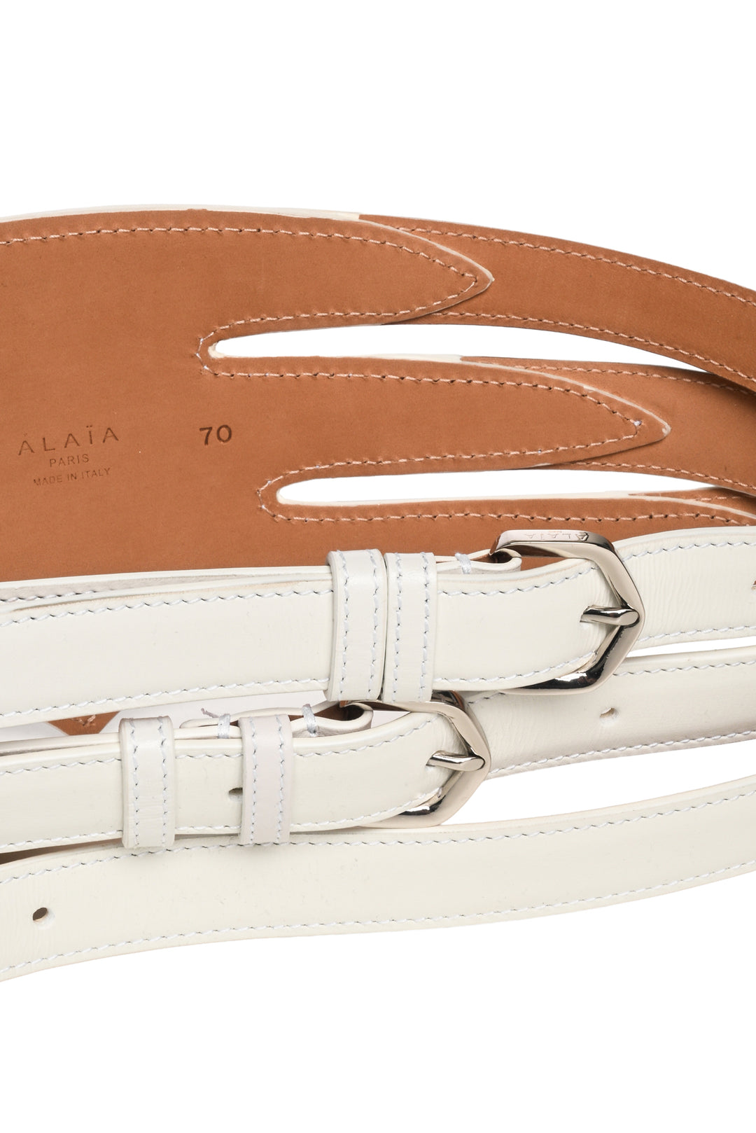 Alaia Size 0 Multi Buckle Leather Belt