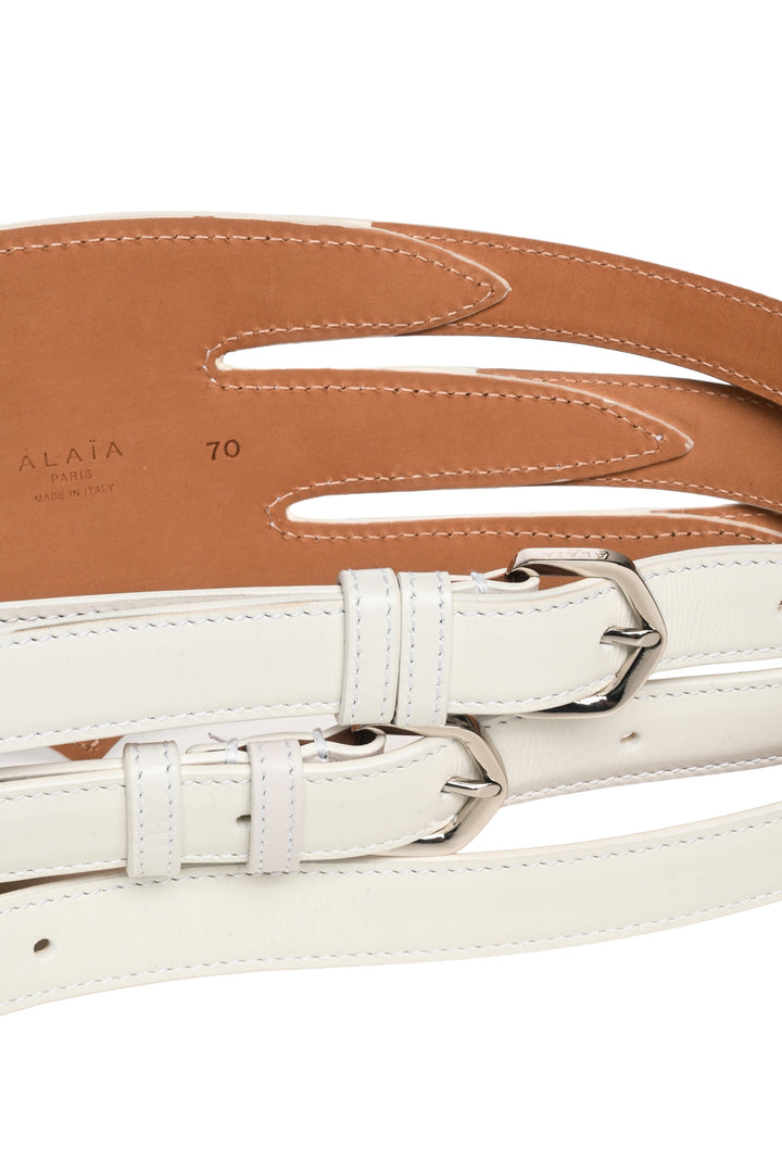 Alaia Size 0 Multi Buckle Leather Belt