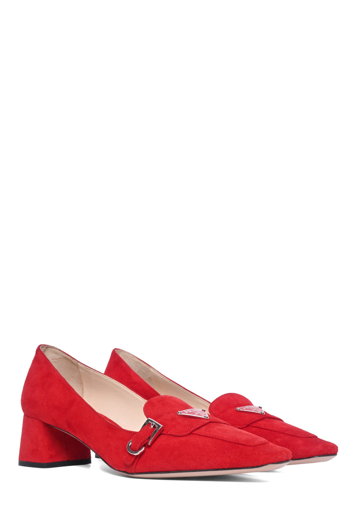 Prada Size 35 Logo Suede Pumps