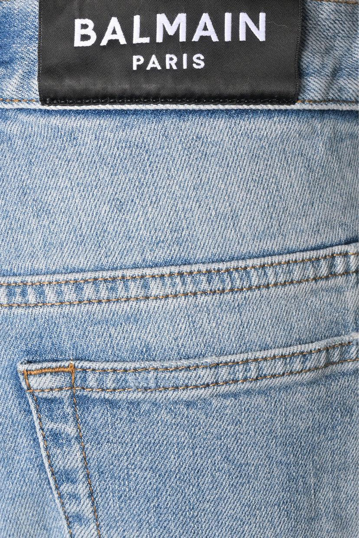 Balmain Size 33 Men's Slim Fit Ripped Jeans