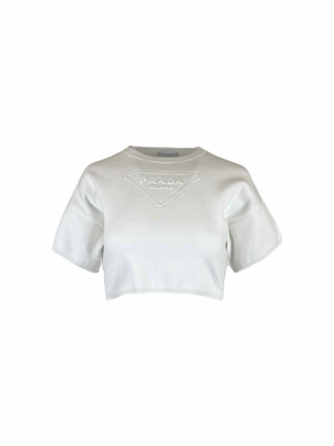 Prada Size 38 2021 Logo-Debossed Cropped Top