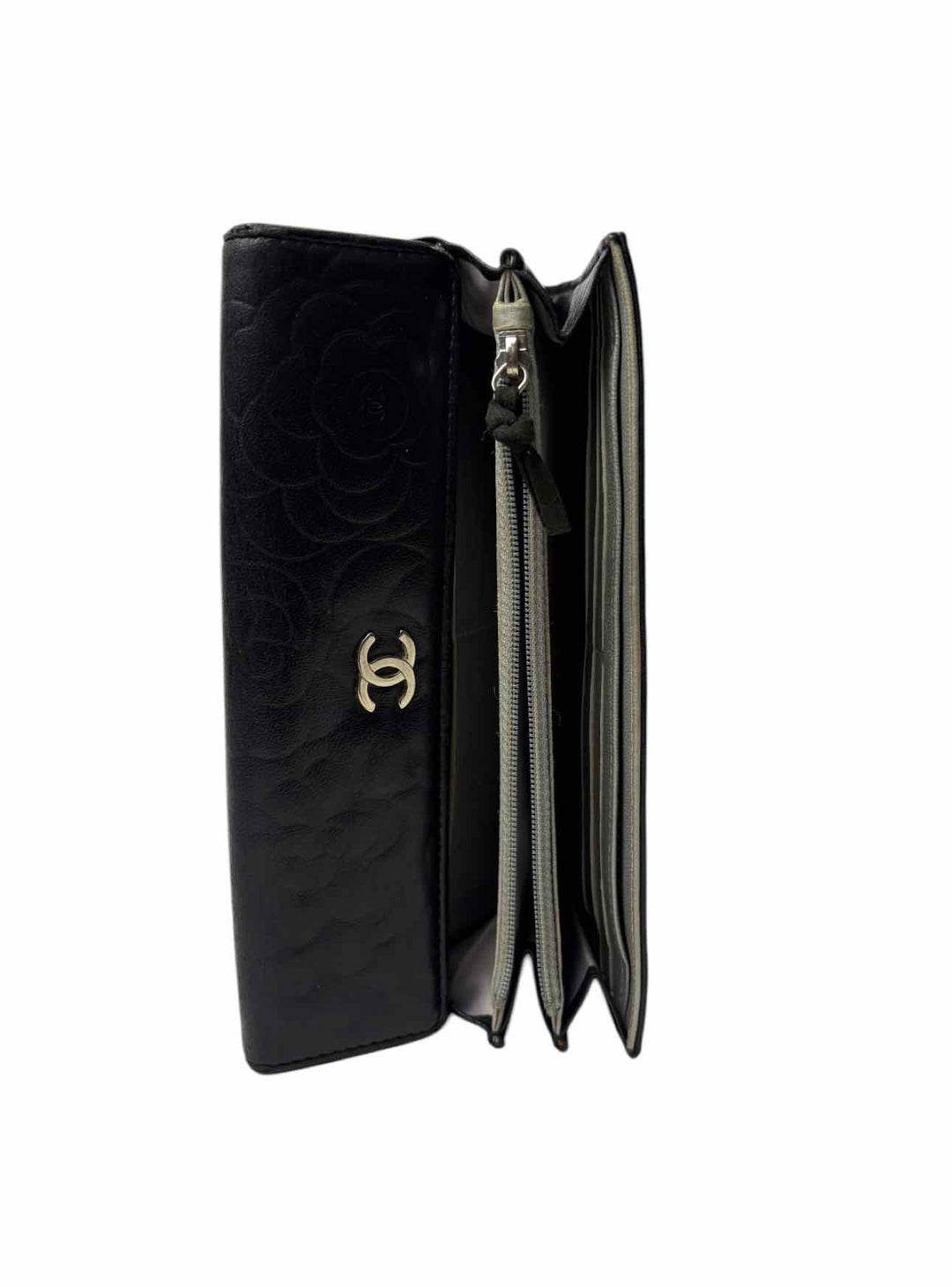 Chanel Camillia Embossed Leather Wallet