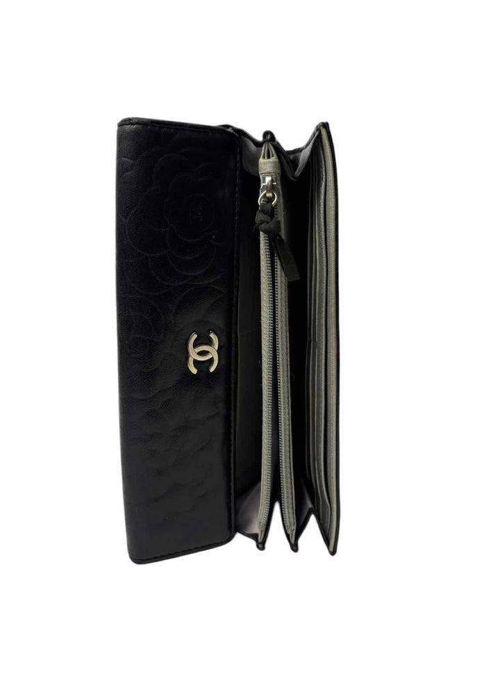 Chanel Camillia Embossed Leather Wallet