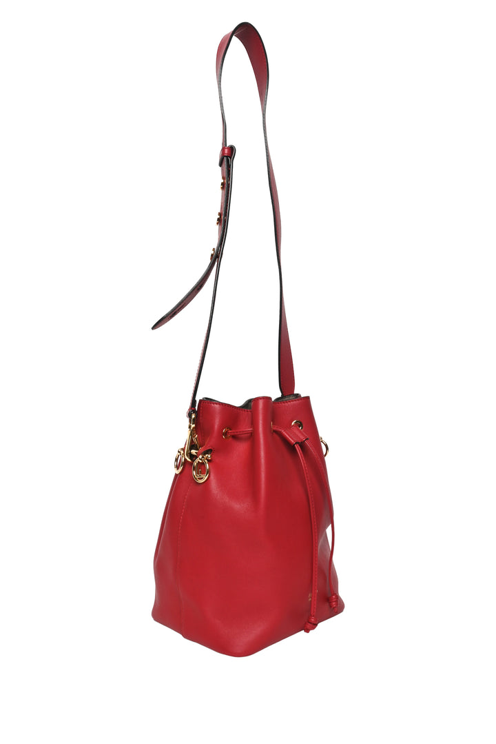 Fendi Red Leather Mon Tresor Bucket Bag