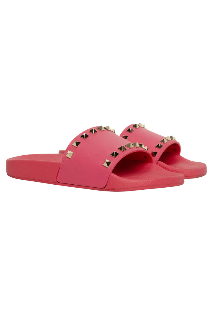 Valentino Size 37 Rockstud Pool Slide Sandals