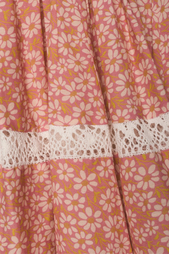maje Size XS Floral Print Lace Braid Dress