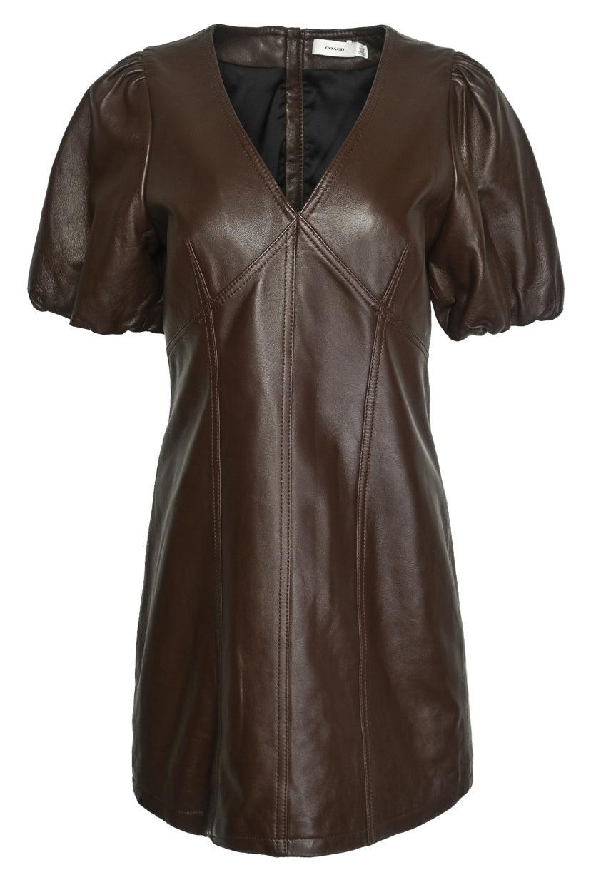Coach Size 8 Lamb Leather Mini Dress