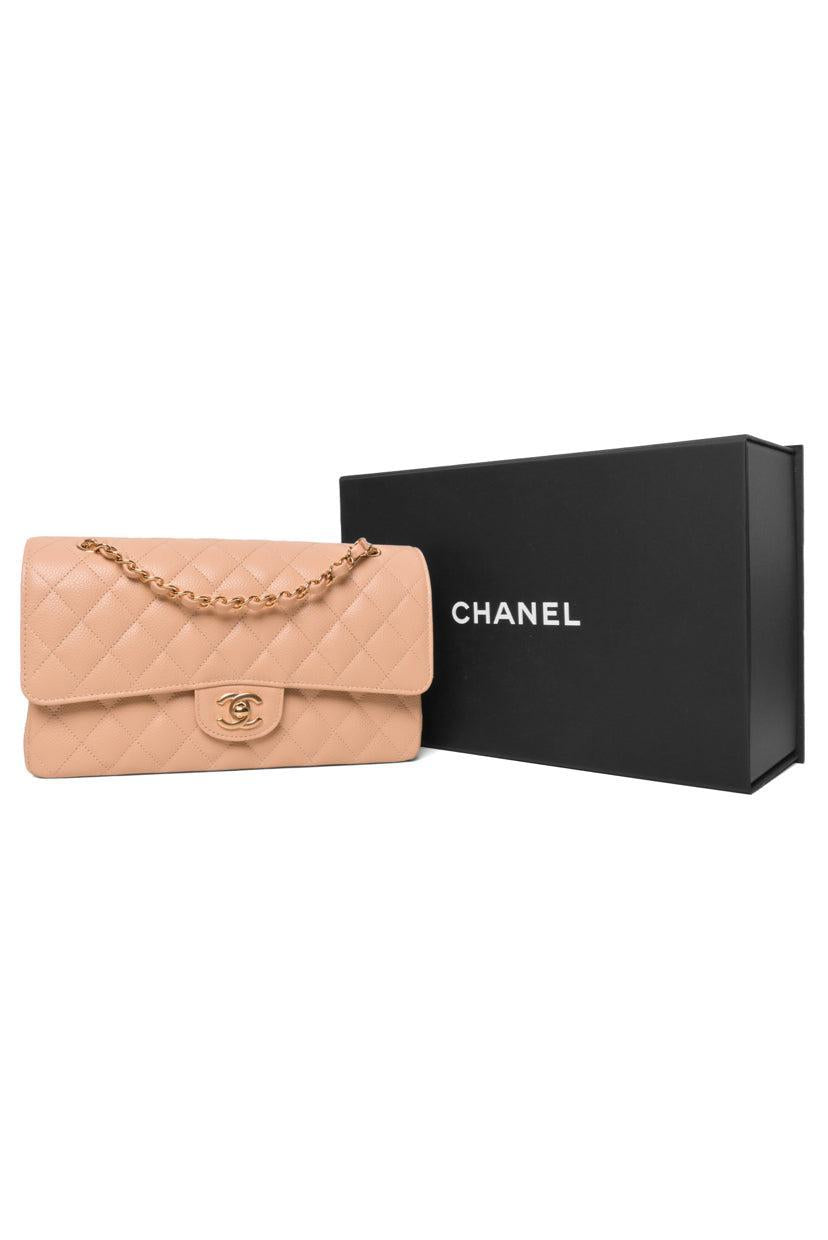 Chanel Quilted Caviar Medium Double Flap Shoulder Bag
