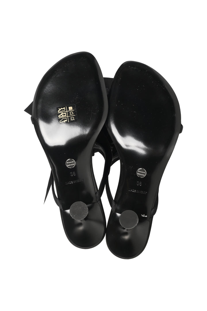 Proenza Schouler Size 38 Tee Souvenir Bow-Detailed Satin Sandals
