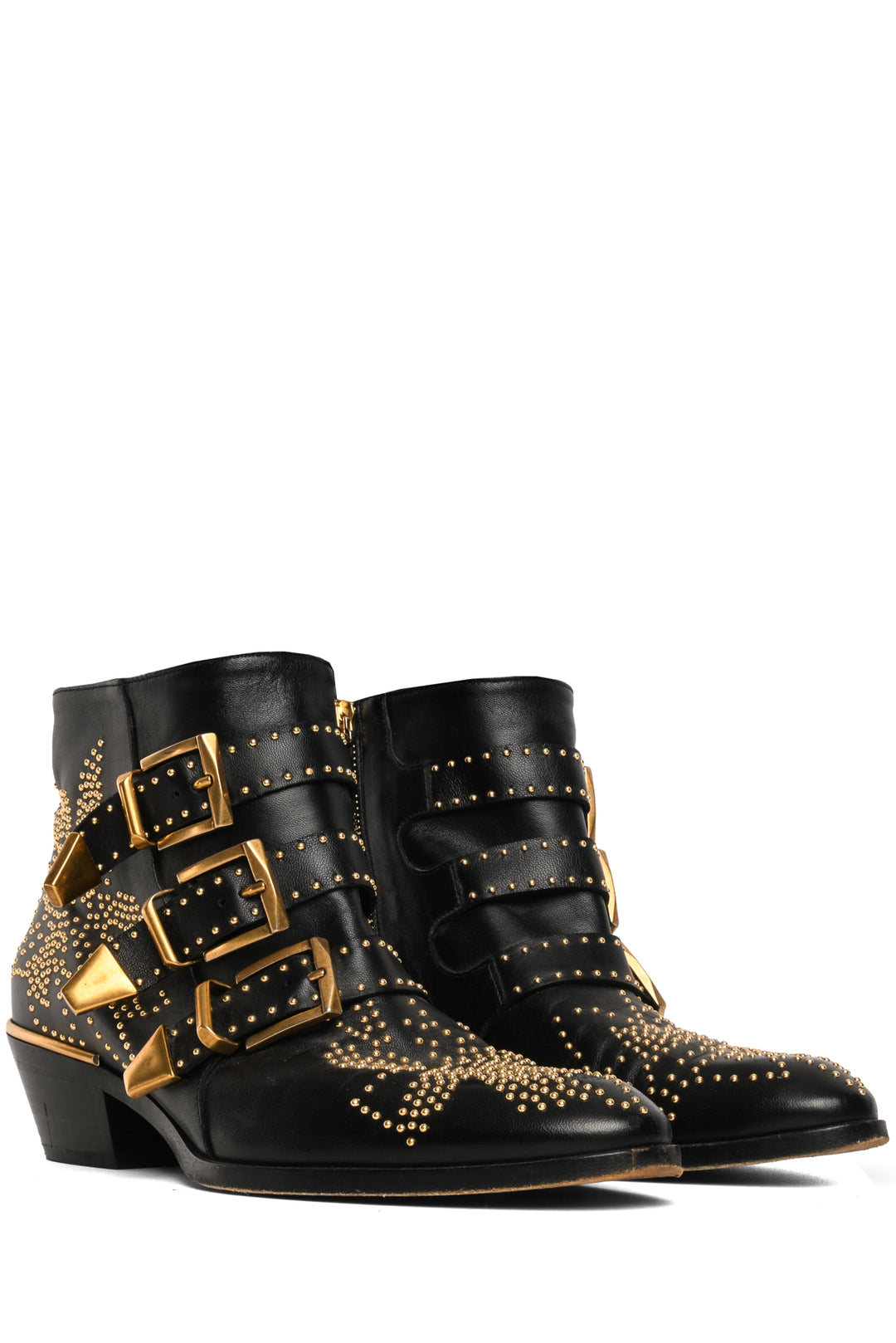 Chloe Size 37 Susanna Studded Leather Ankle Boots