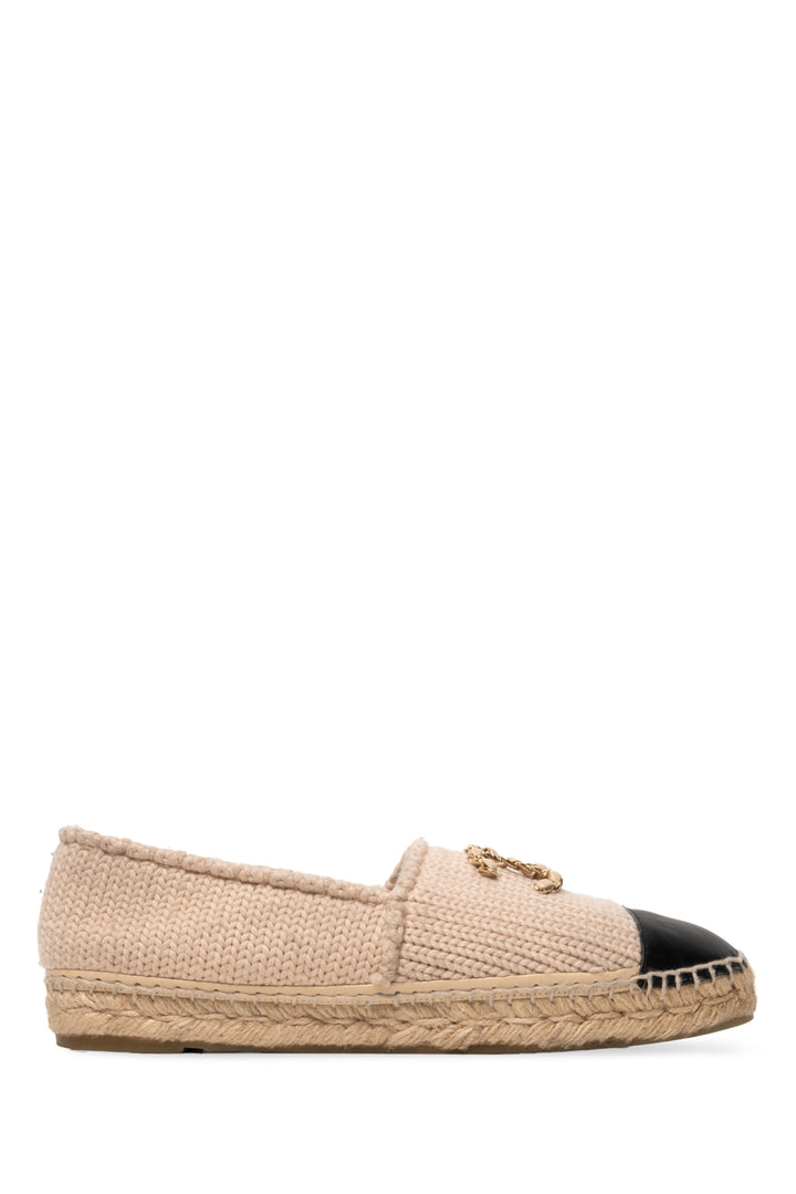 Chanel Size 40 Knitted Wool Lambskin Chain CC Espadrilles