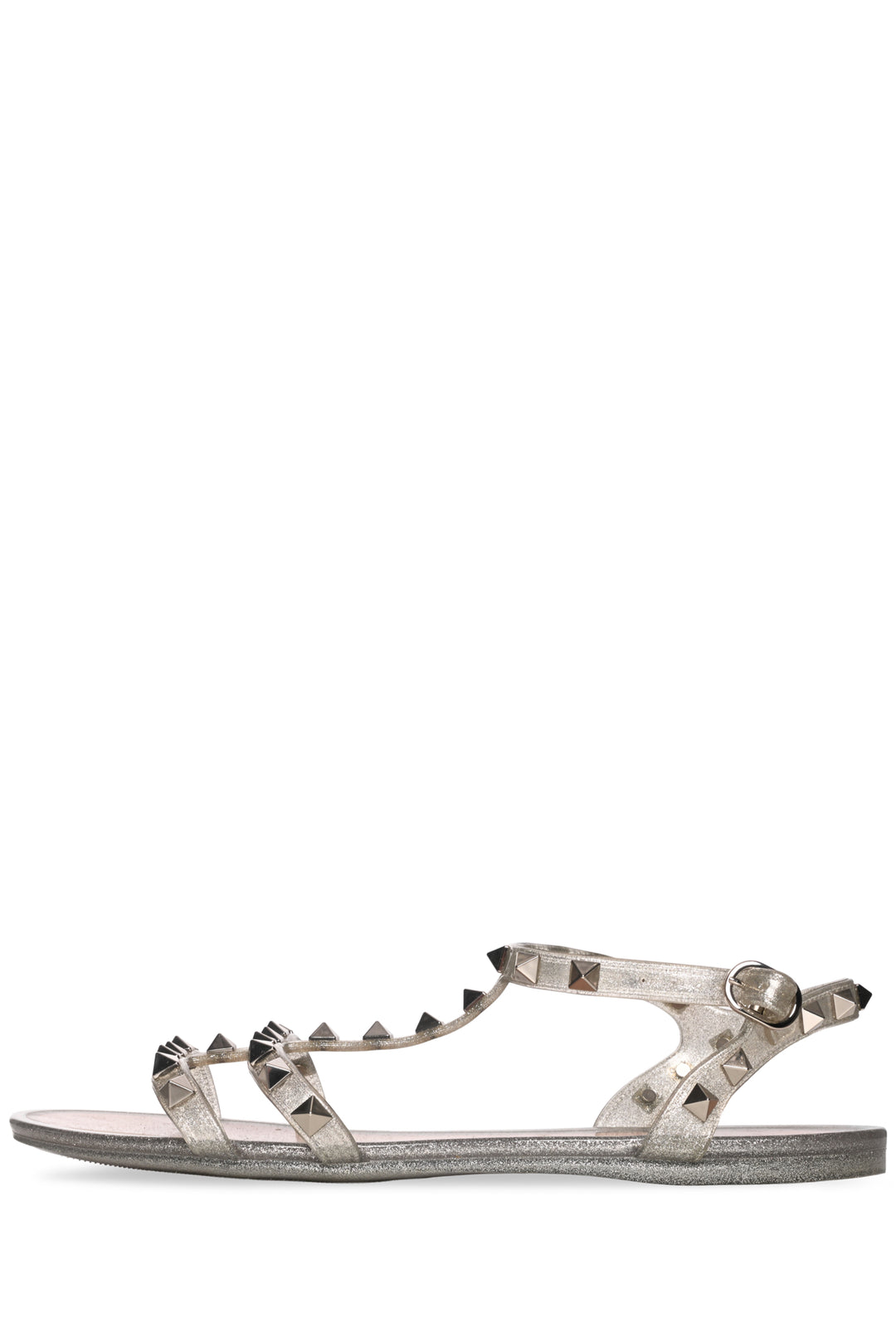 Valentino Size 38 Metallic Rockstud Sandals