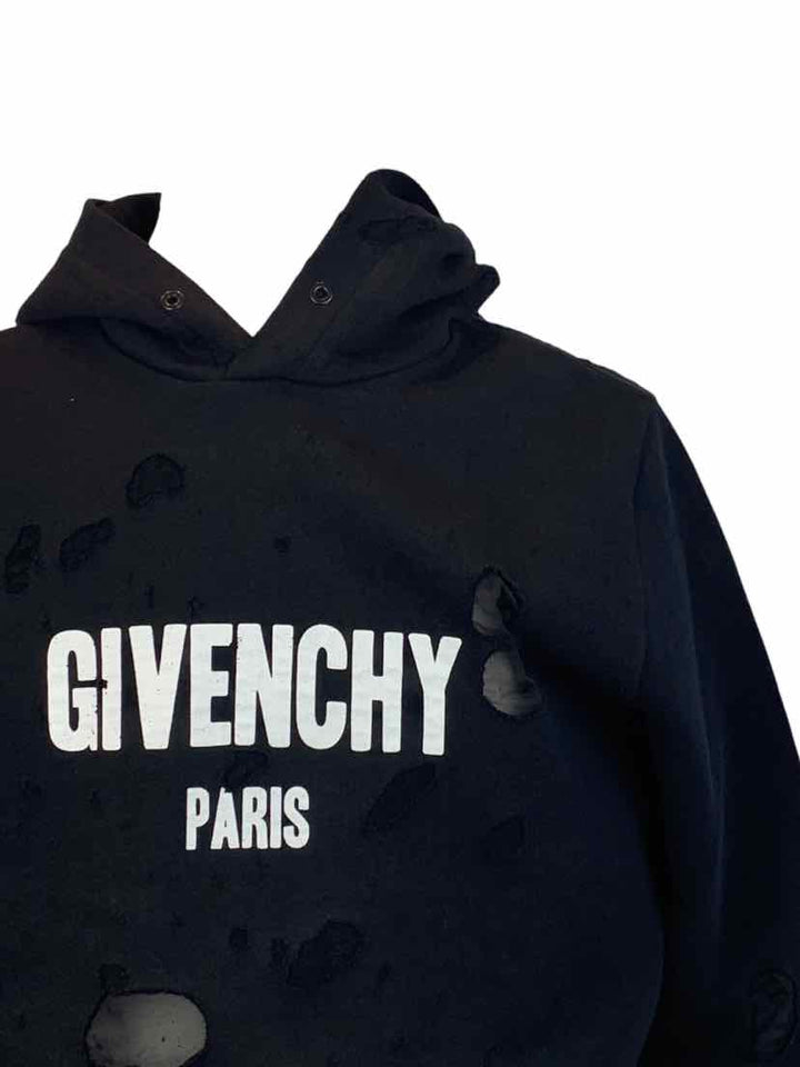 Givenchy Size S Destroyed Logo Hoodie