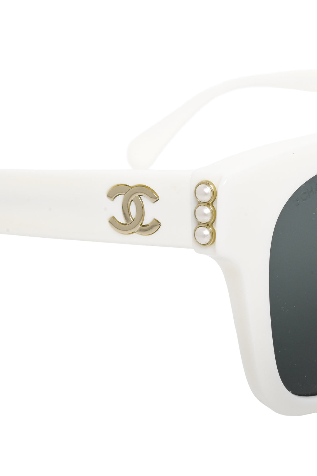 Chanel Faux Pearl CC Square Sunglasses