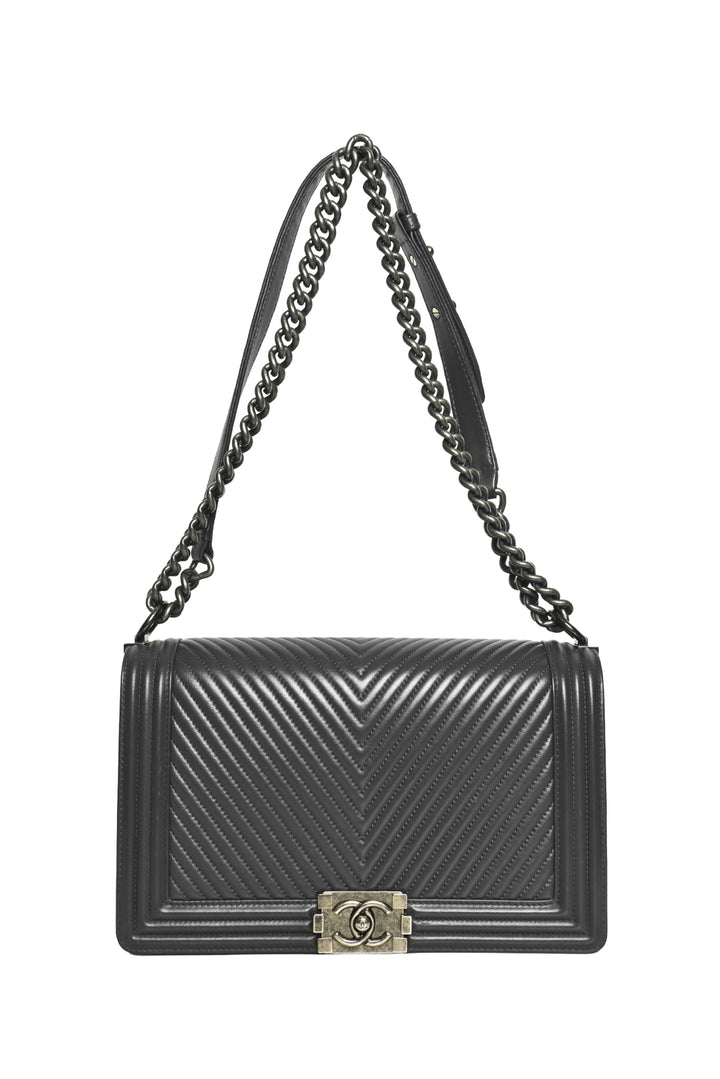 Chanel Chevron Quilted Lambskin New Medium Boy Bag Shoulder Bag