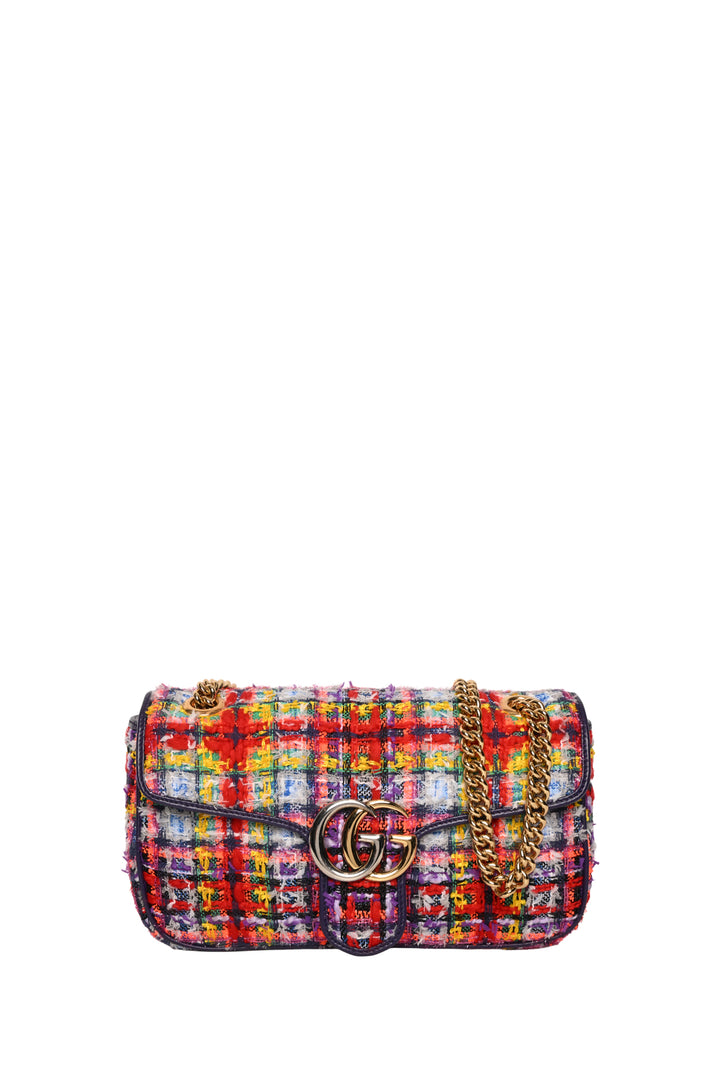 Gucci Tweed Calfskin GG Marmont Shoulder Bag