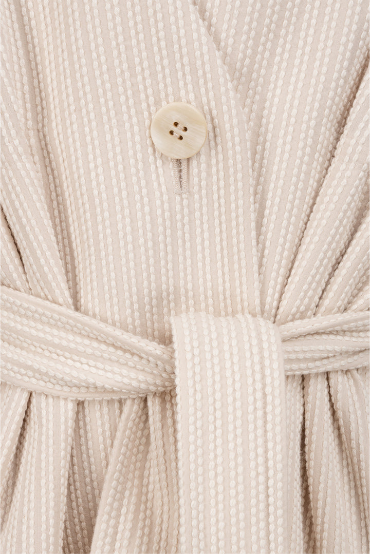 Issey Miyake Size 2 Sashiko Cotton Blend Wrap Jacket