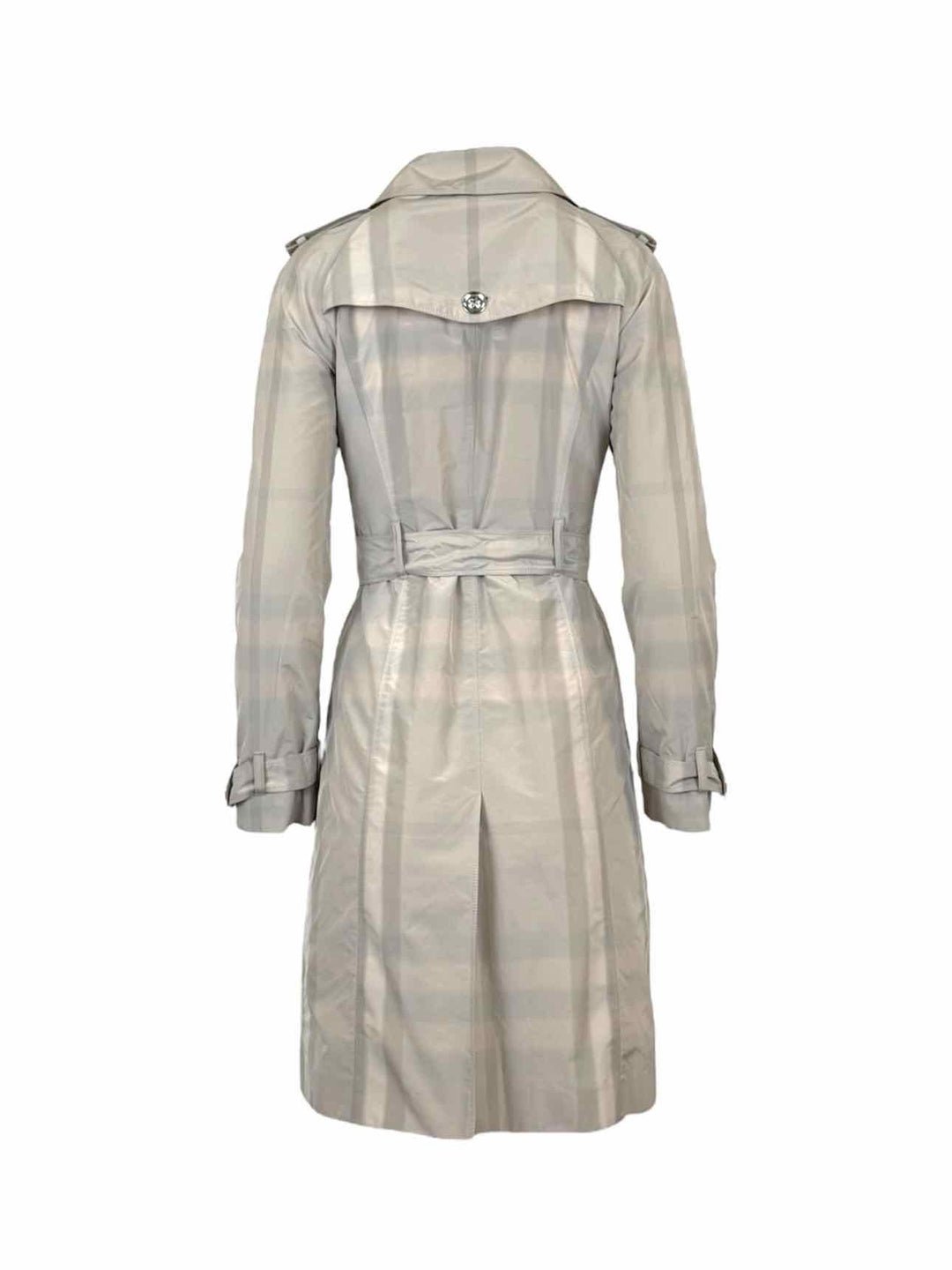 Burberry London Size 4 Check Trench Coat