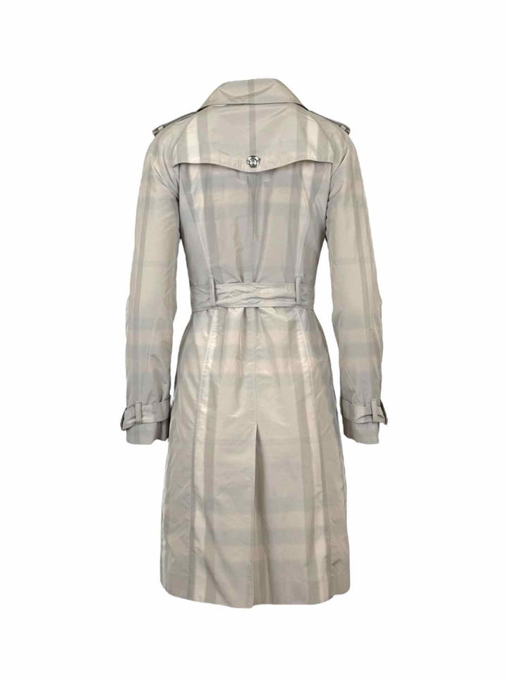 Burberry London Size 4 Check Trench Coat