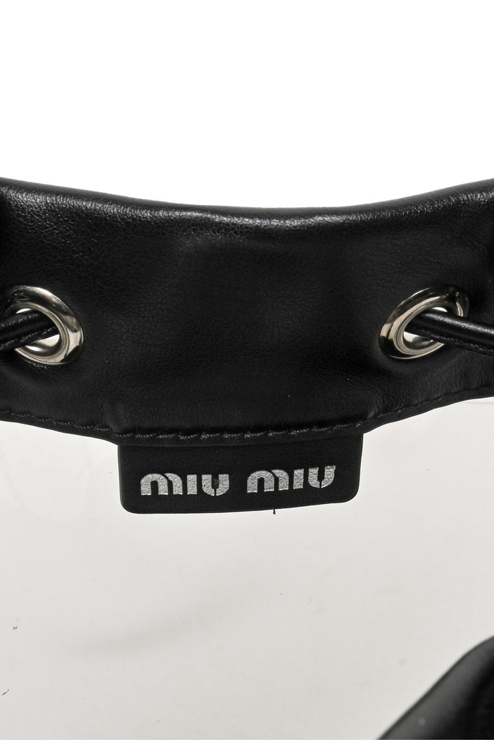 Miu Miu Leather & PVC Drawstring Bucket Bag