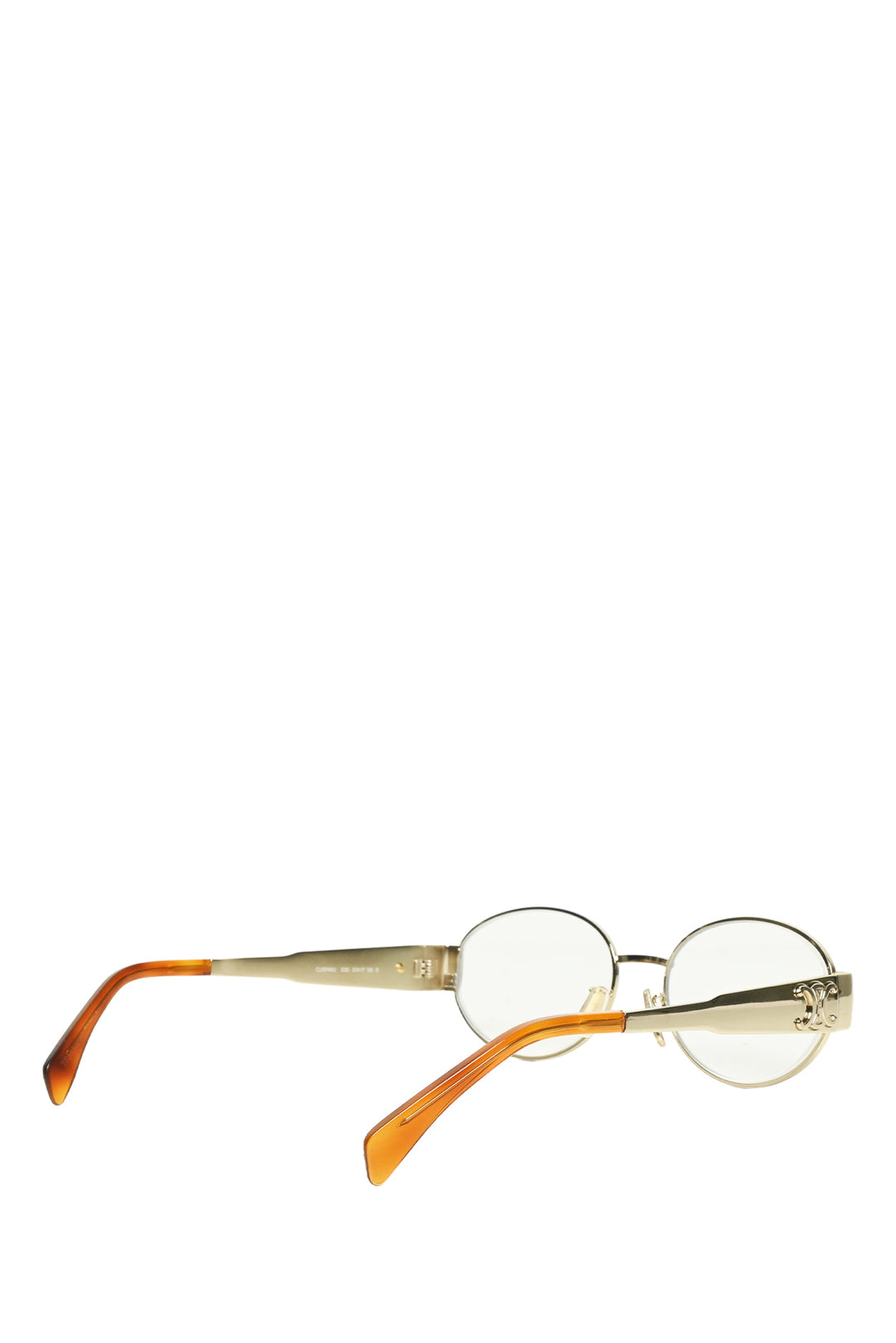 Celine Metal Triomphe Logo Oval Frame Eyewear