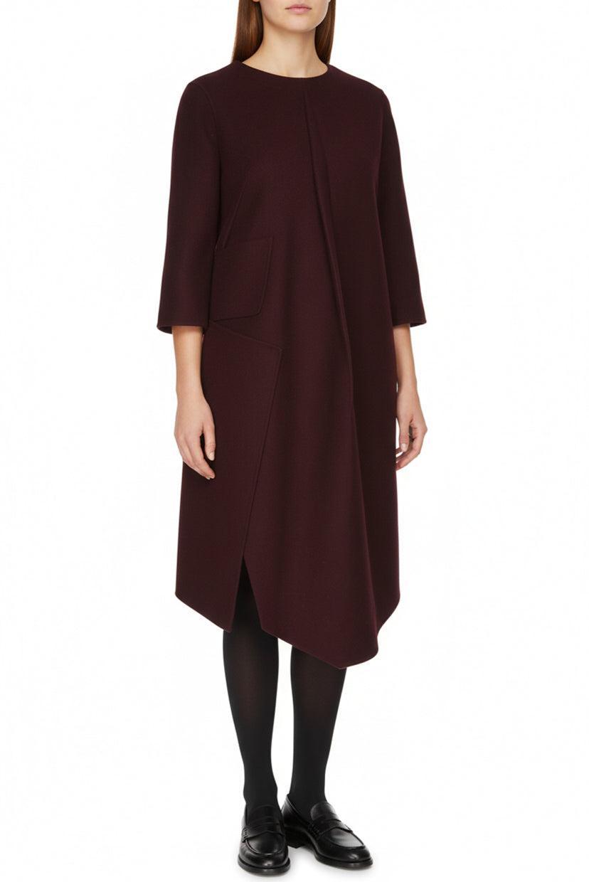 Jil Sander Size 40 Pleated Front Wool Dress