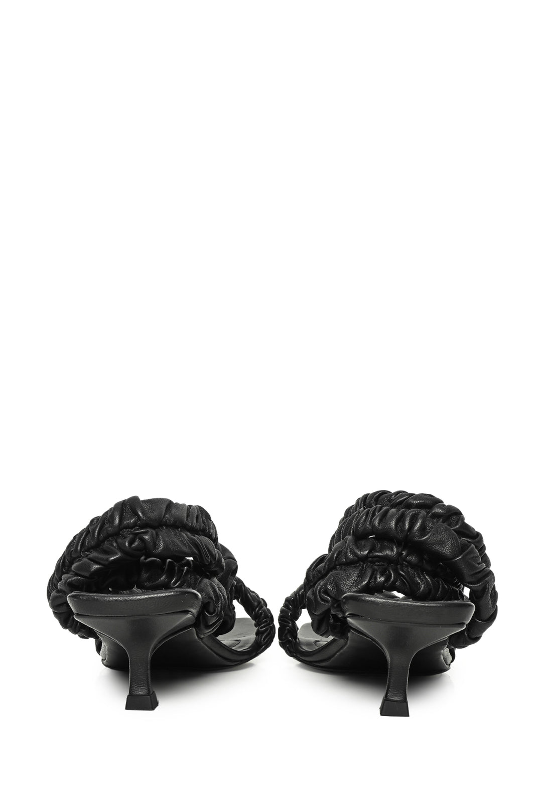 Khaite Size 39 Lexington Ruched Leather Kitten-Heel Sandals