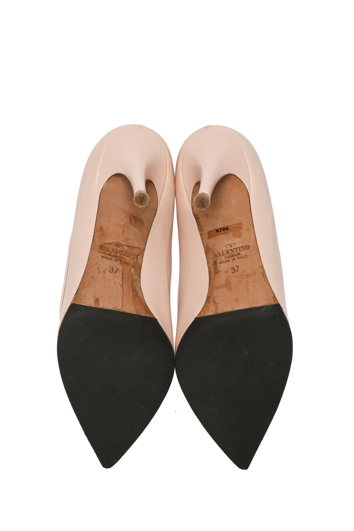 Valentino Size 37 Spring 2018 Glassglow PVC-Trimmed Leather Pumps