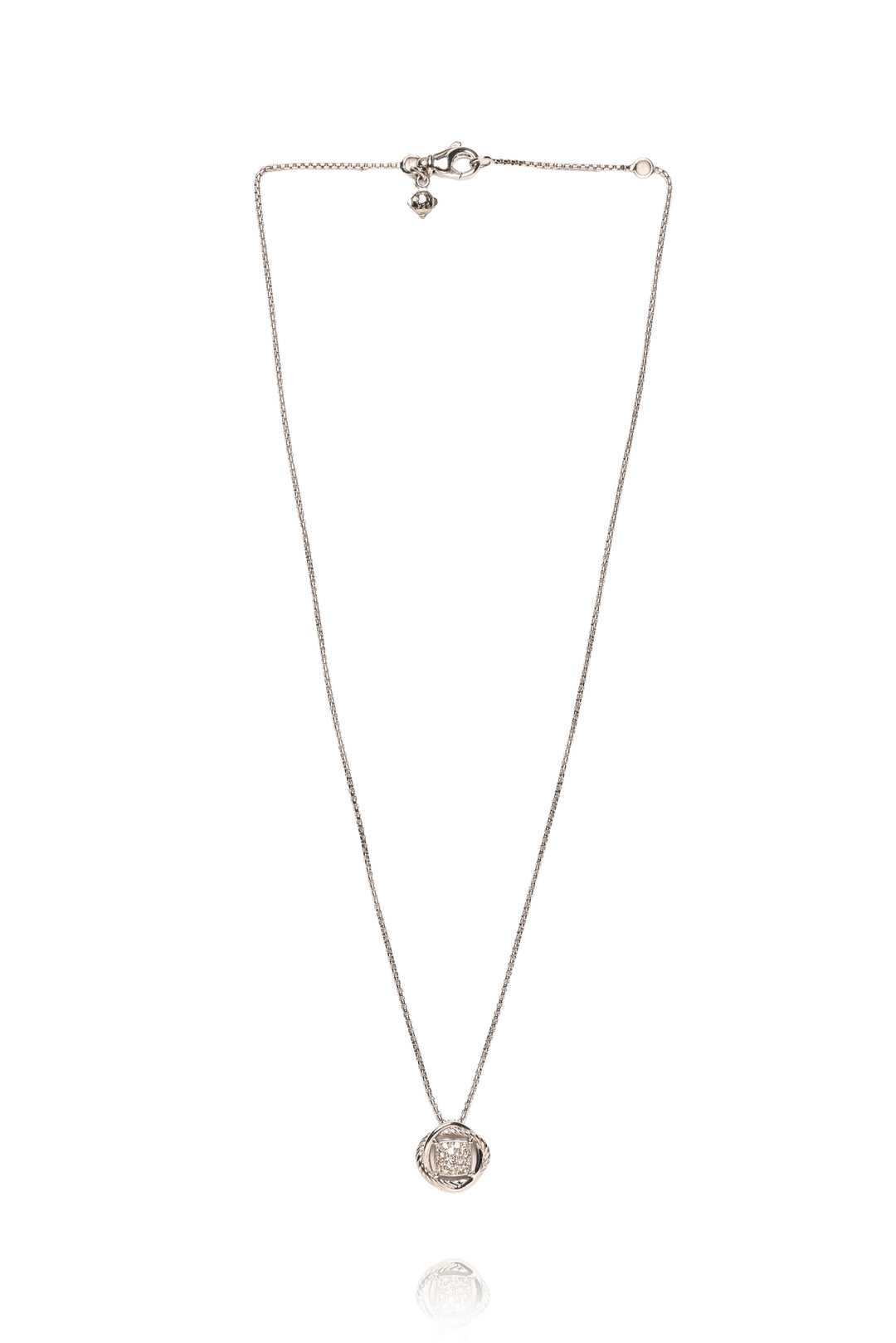 David Yurman Sterling Silver & Diamond Infinity Necklace