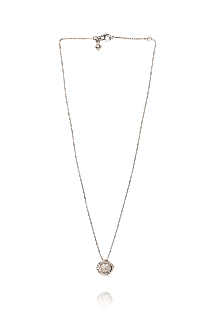 David Yurman Sterling Silver & Diamond Infinity Necklace