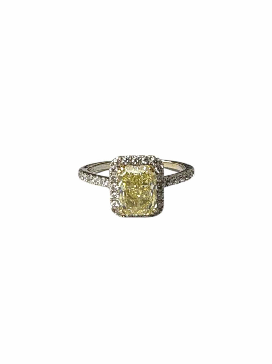 Heinrichs Size 8.5 18K White Gold and Yellow Diamond  Ring