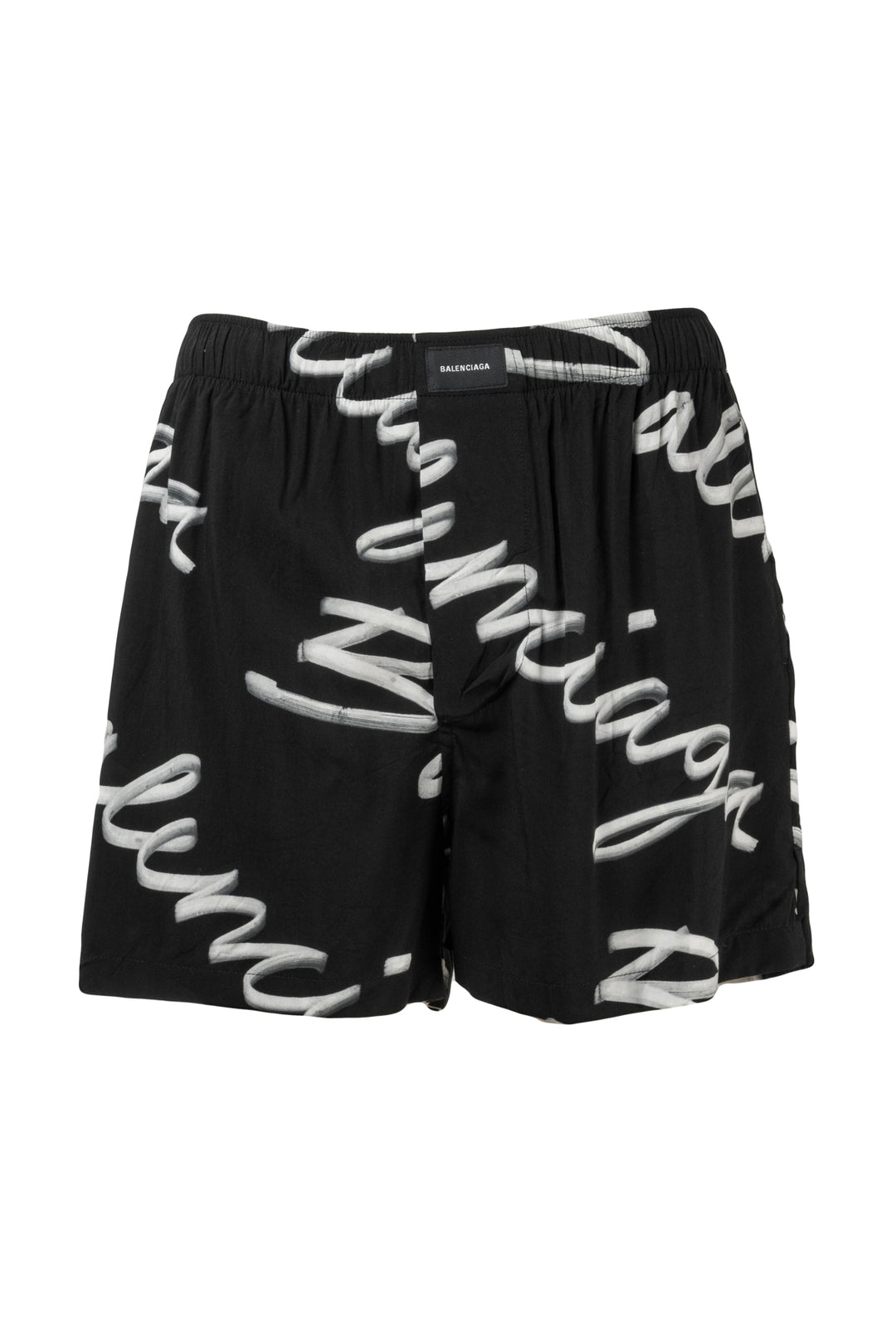 Balenciaga Size XS 2022 Logo Script Print Oversized Shirt & Boxer Short Set