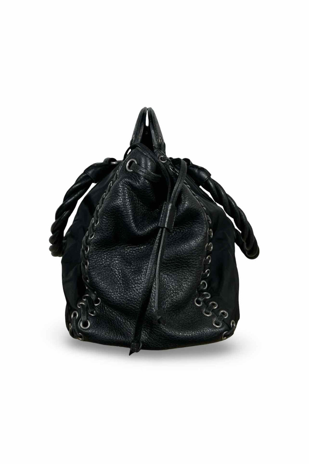 Prada Whipstitch Nylon Top Handle Bag