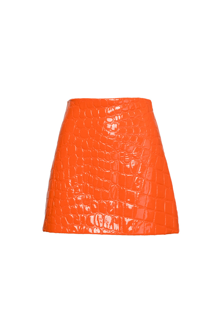 Miu Miu Size 38 2015 Patent Crocodile Mini Skirt