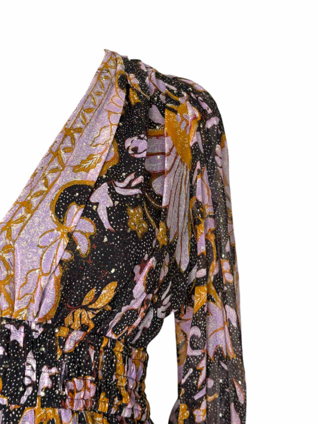Ulla Johnson Size 6 Metallic Floral Silk Dress - Luxury Used Designer Dresses - Turnabout Turnabout Luxury Resale Ulla Johnson Size 6 Metallic Floral Silk Dress - Luxury Used Designer Dresses - Turnabout Turnabout Luxury Resale