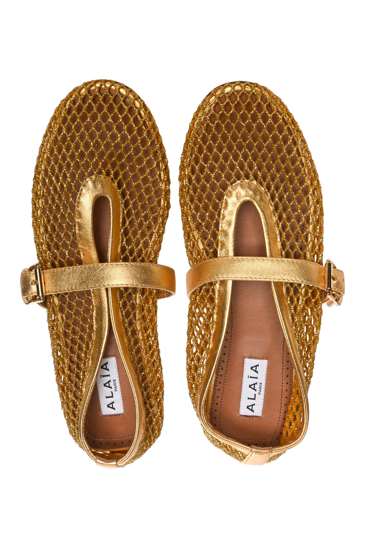 Alaia Size 36 Fishnet Ballet Flats