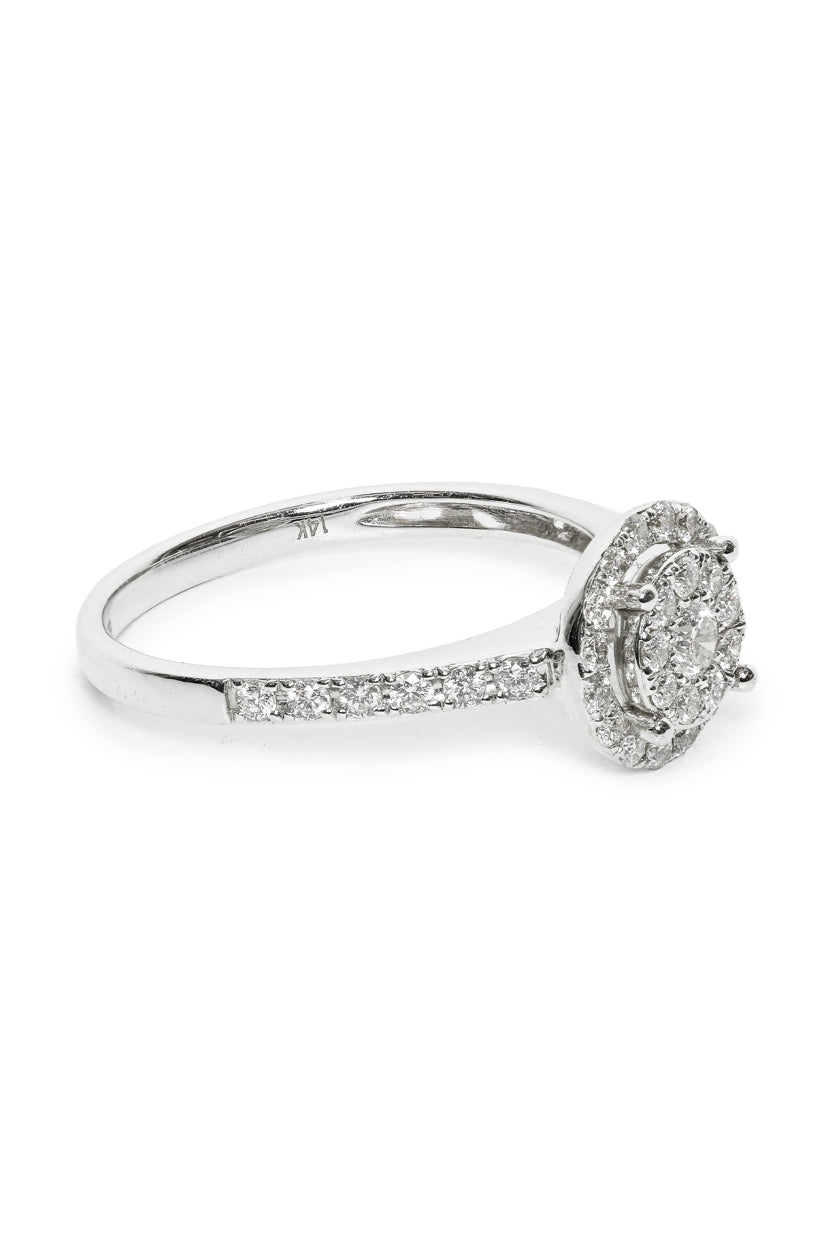 Effy Size 7 14k White Gold Diamond Engagement Ring