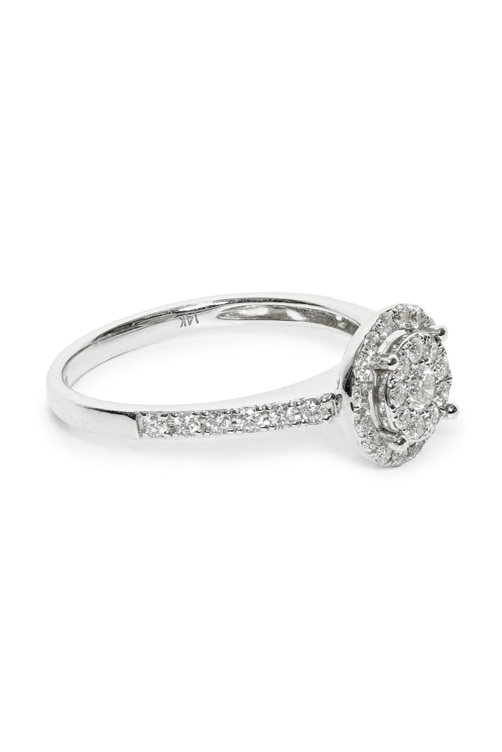 Effy Size 7 14k White Gold Diamond Engagement Ring