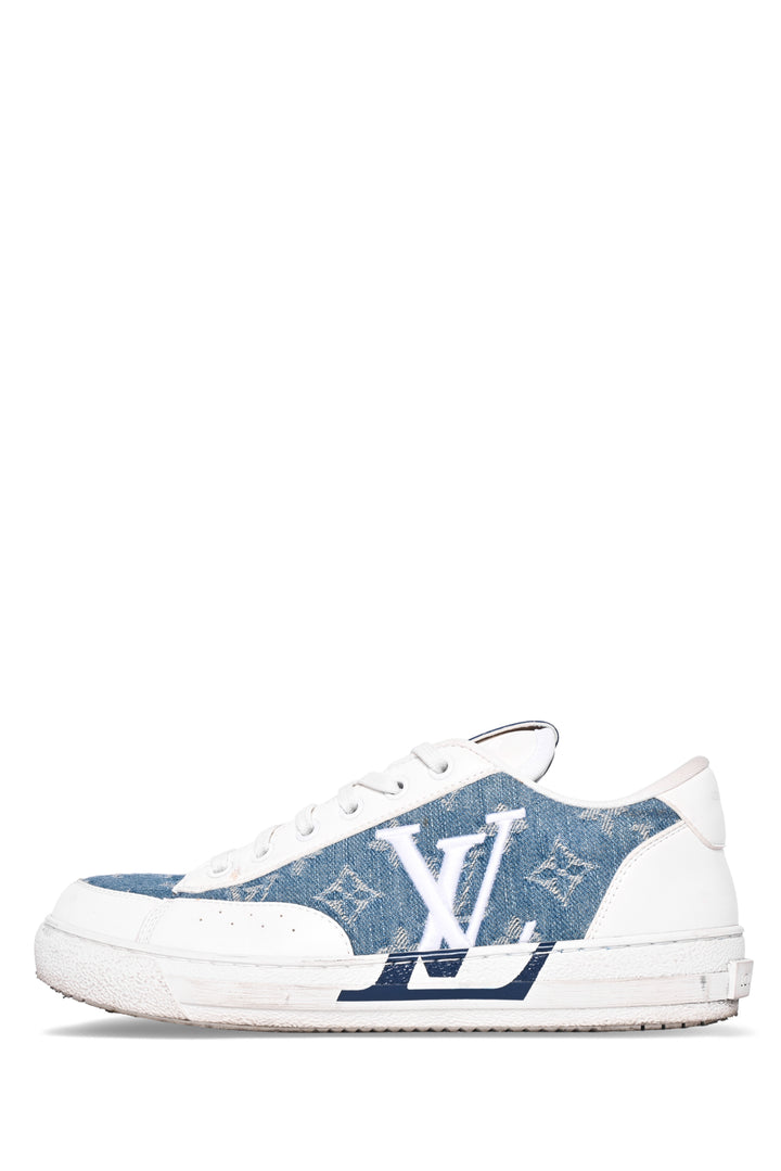 Louis Vuitton Size 38 Calfskin Monogram Denim Charlie Sneaker